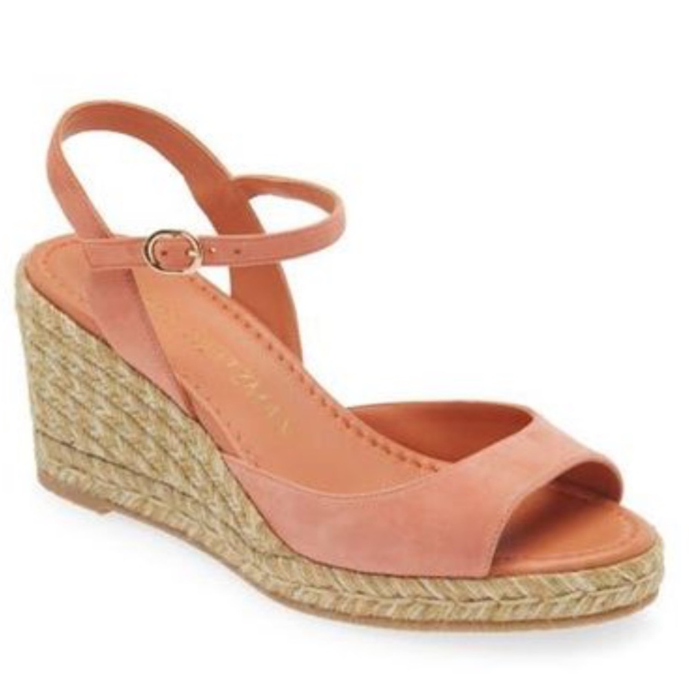 Stuart Weitzman Tia Espadrille Wedge in Coral